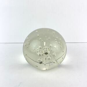 Controlled Bubble 4" Crystal Ball Clear Paperweight